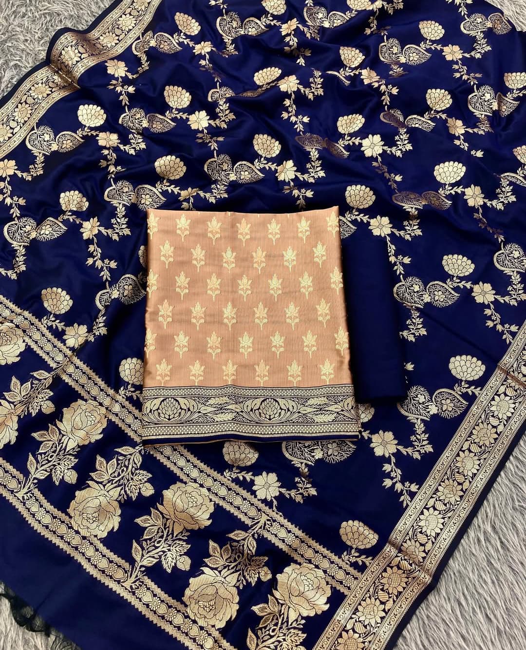 Banarasi Silk Unstitched Suit
