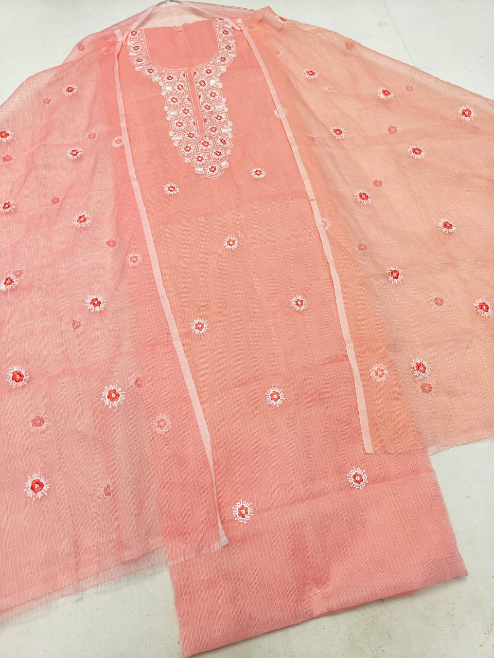 Pure Kota Doriya Embroidery work Unstitched Suit