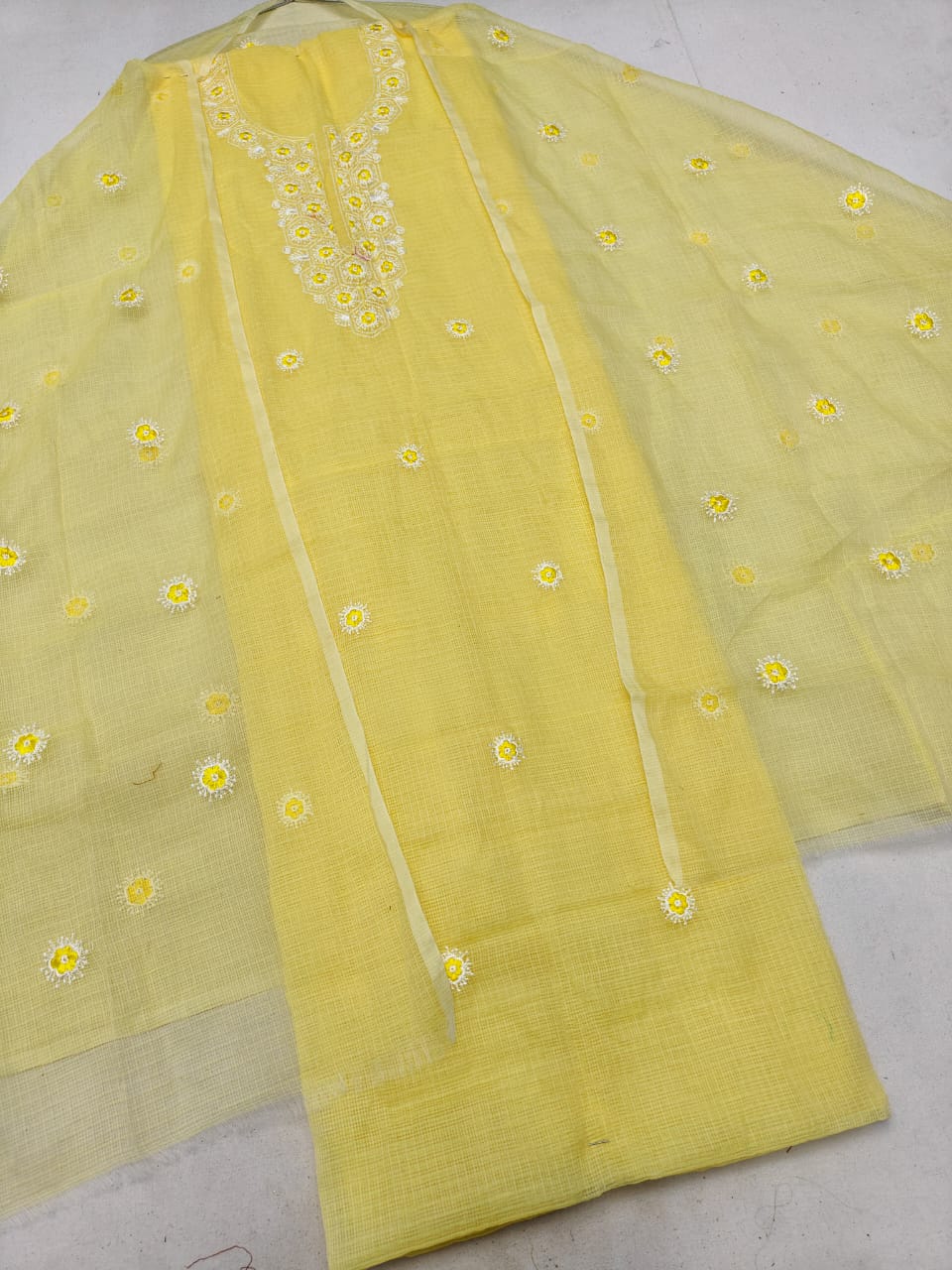 Pure Kota Doriya Embroidery work Unstitched Suit