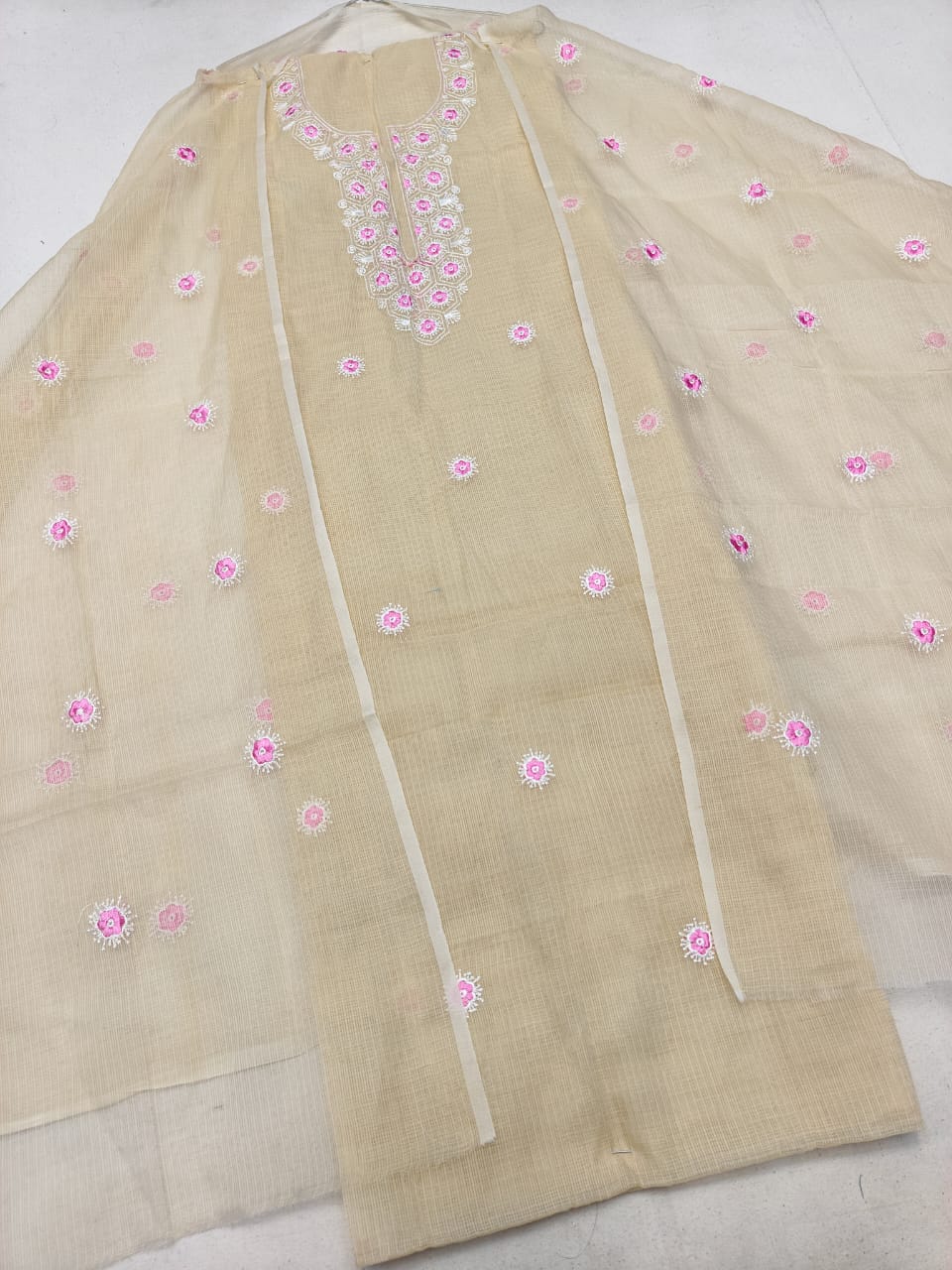 Pure Kota Doriya Embroidery work Unstitched Suit