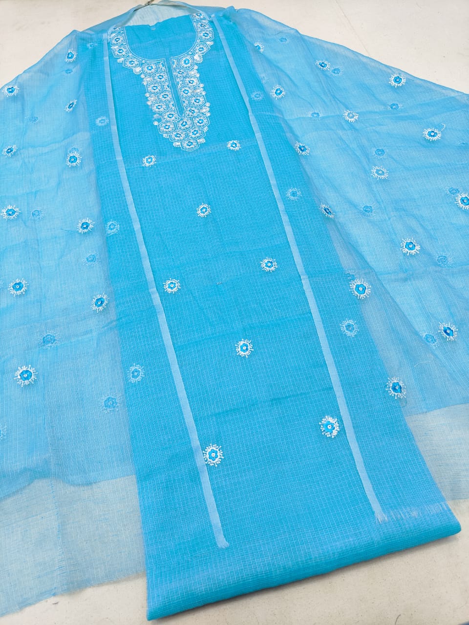 Pure Kota Doriya Embroidery work Unstitched Suit
