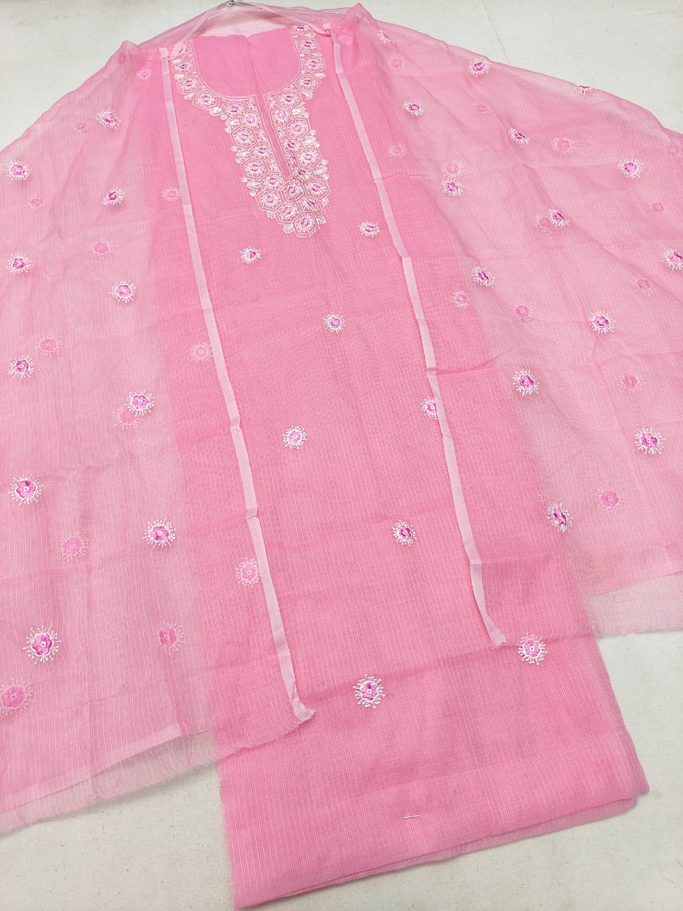 Pure Kota Doriya Embroidery work Unstitched Suit