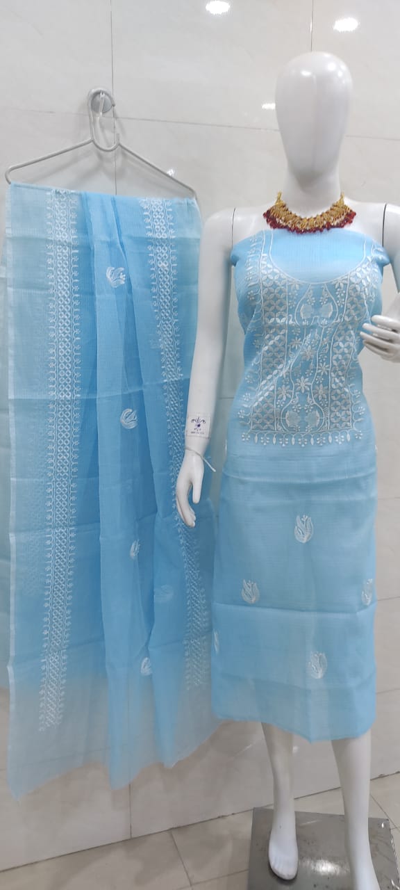 Pure Kota Doriya Embroidery work Unstitched Suit