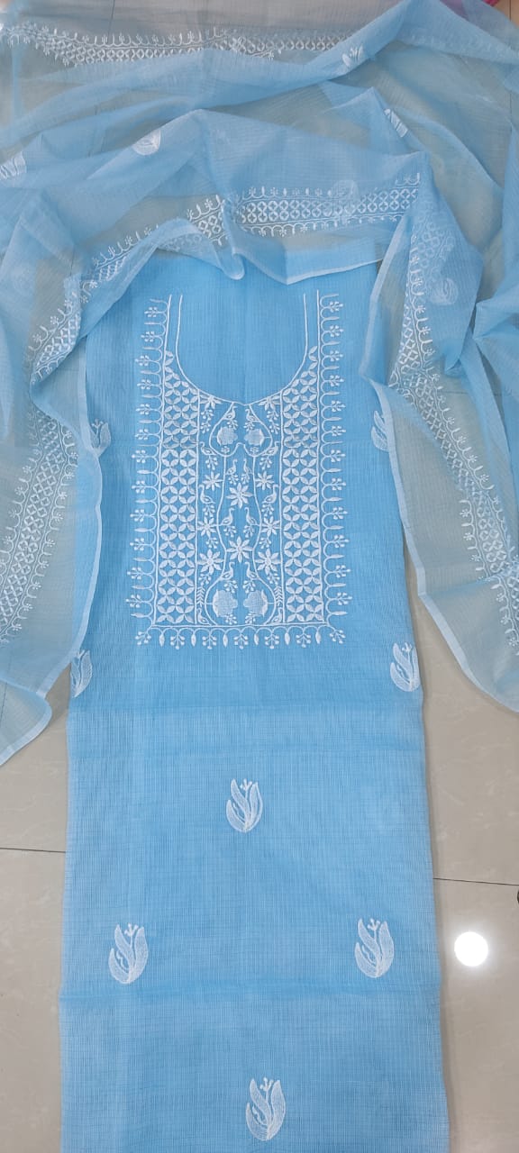 Pure Kota Doriya Embroidery work Unstitched Suit