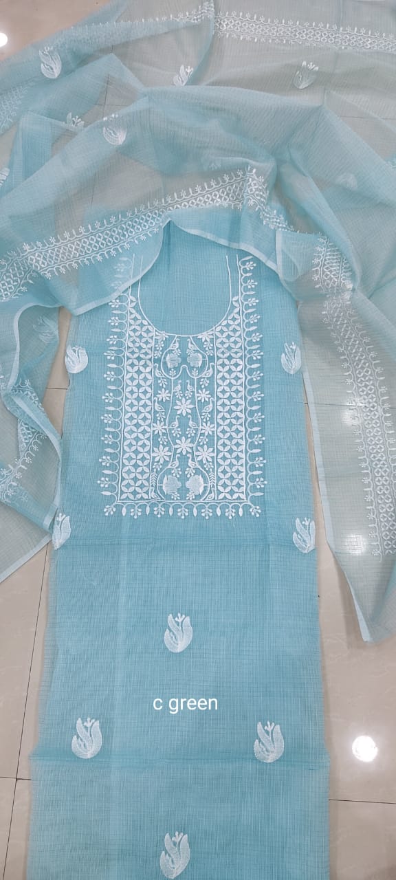 Pure Kota Doriya Embroidery work Unstitched Suit