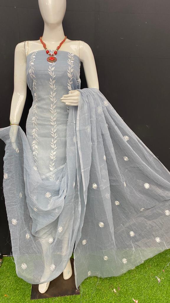 Pure Kota Doriya Embroidery work Unstitched Suit