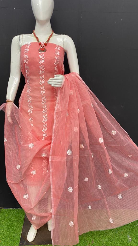 Pure Kota Doriya Embroidery work Unstitched Suit