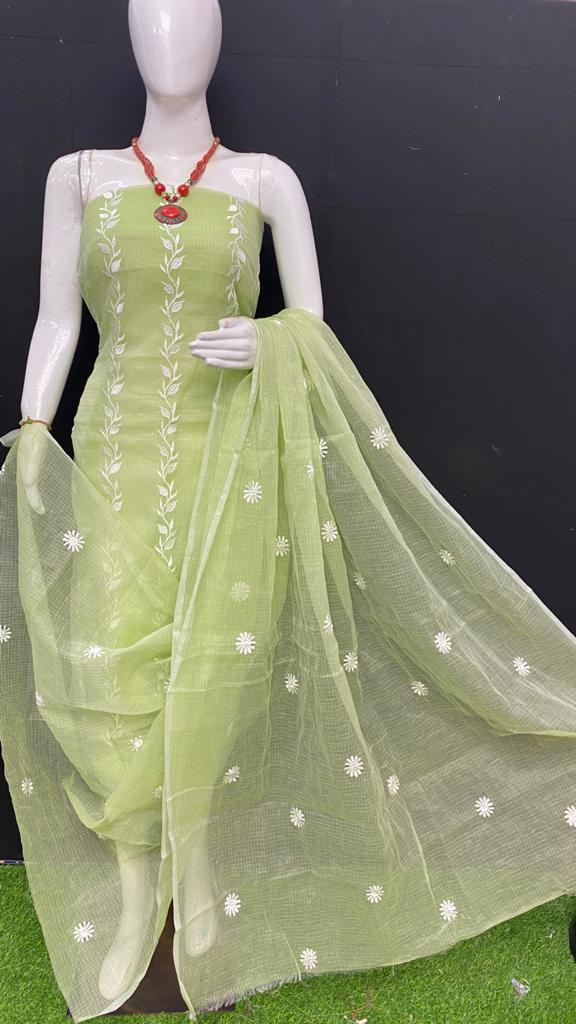 Pure Kota Doriya Embroidery work Unstitched Suit
