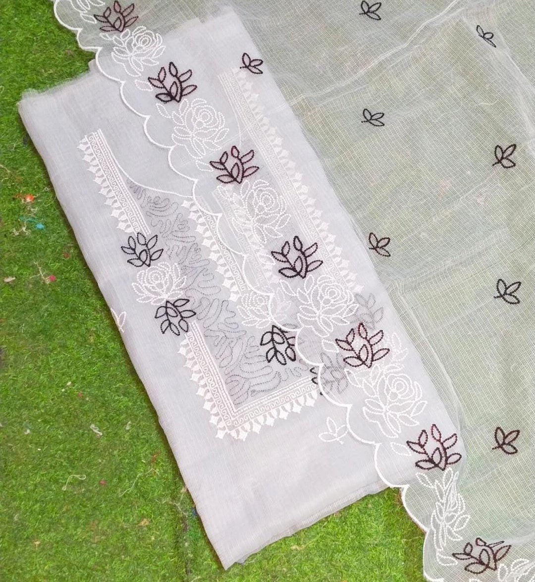 Pure Kota Doriya Embroidery work Unstitched Suit
