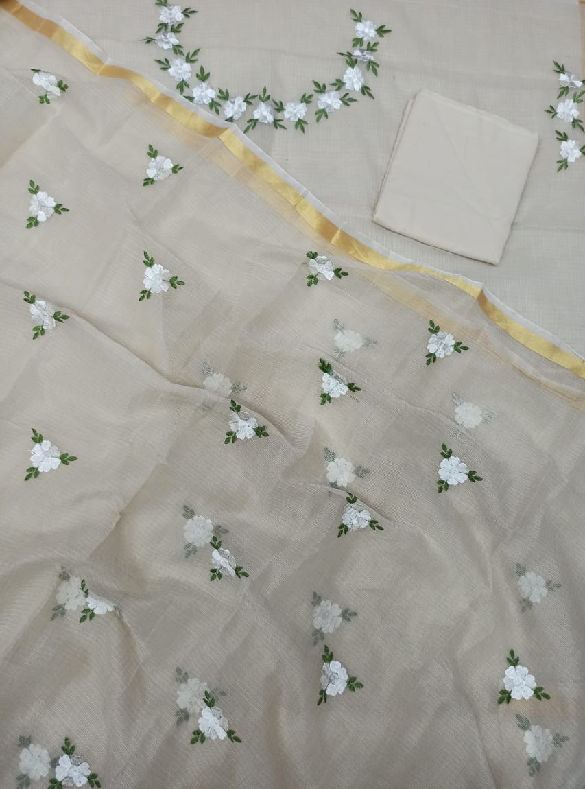 Pure Kota Doriya Embroidery work Unstitched Suit