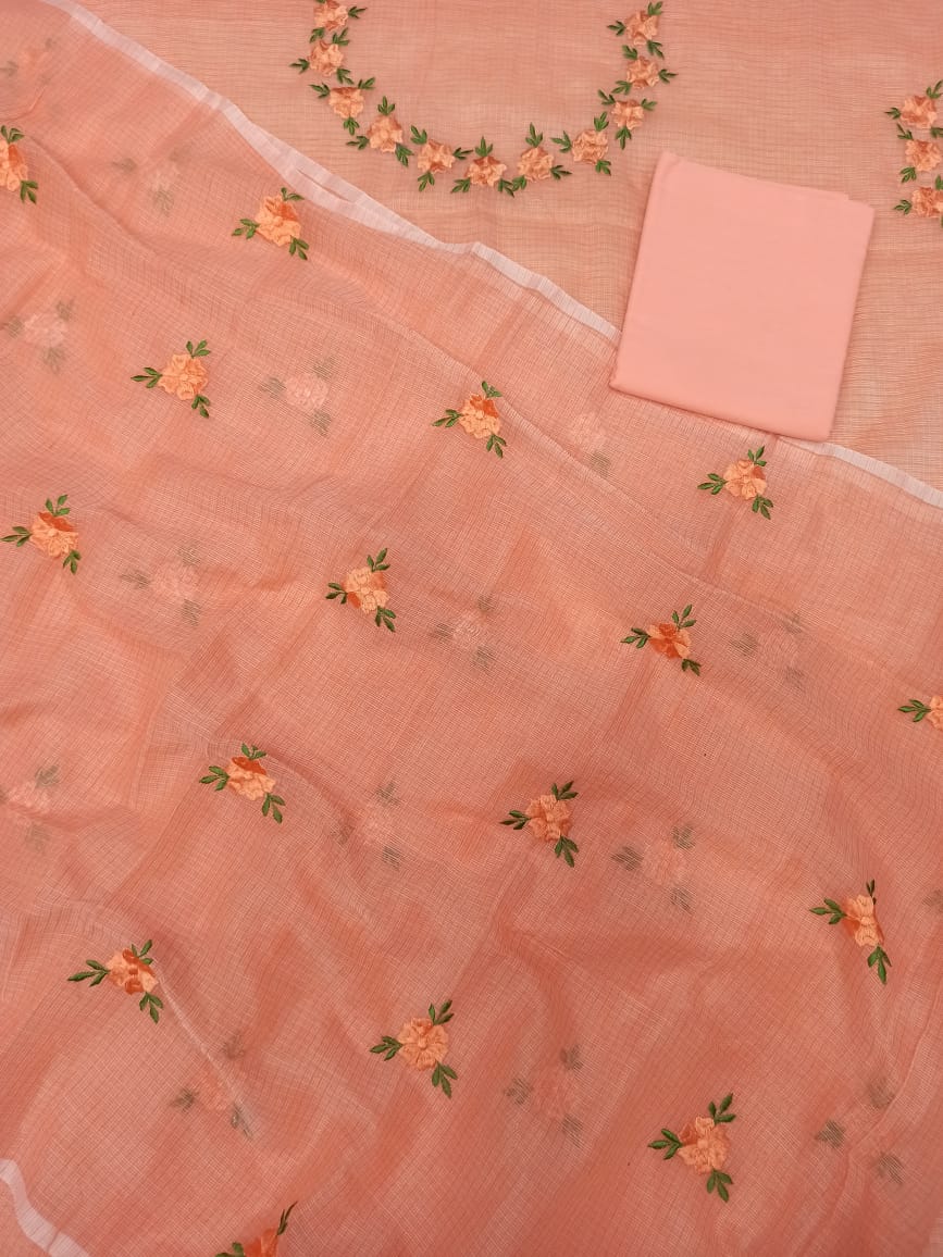 Pure Kota Doriya Embroidery work Unstitched Suit