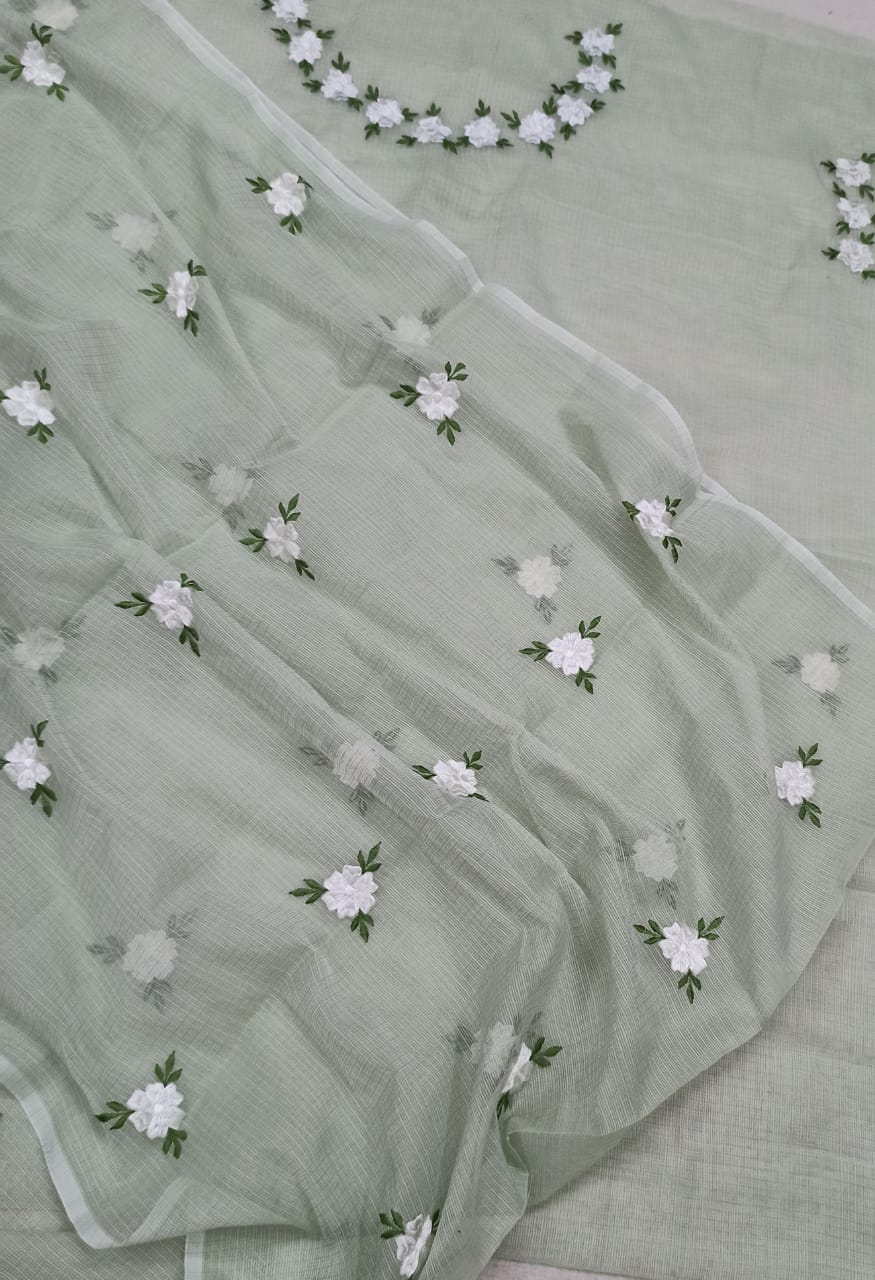 Pure Kota Doriya Embroidery work Unstitched Suit