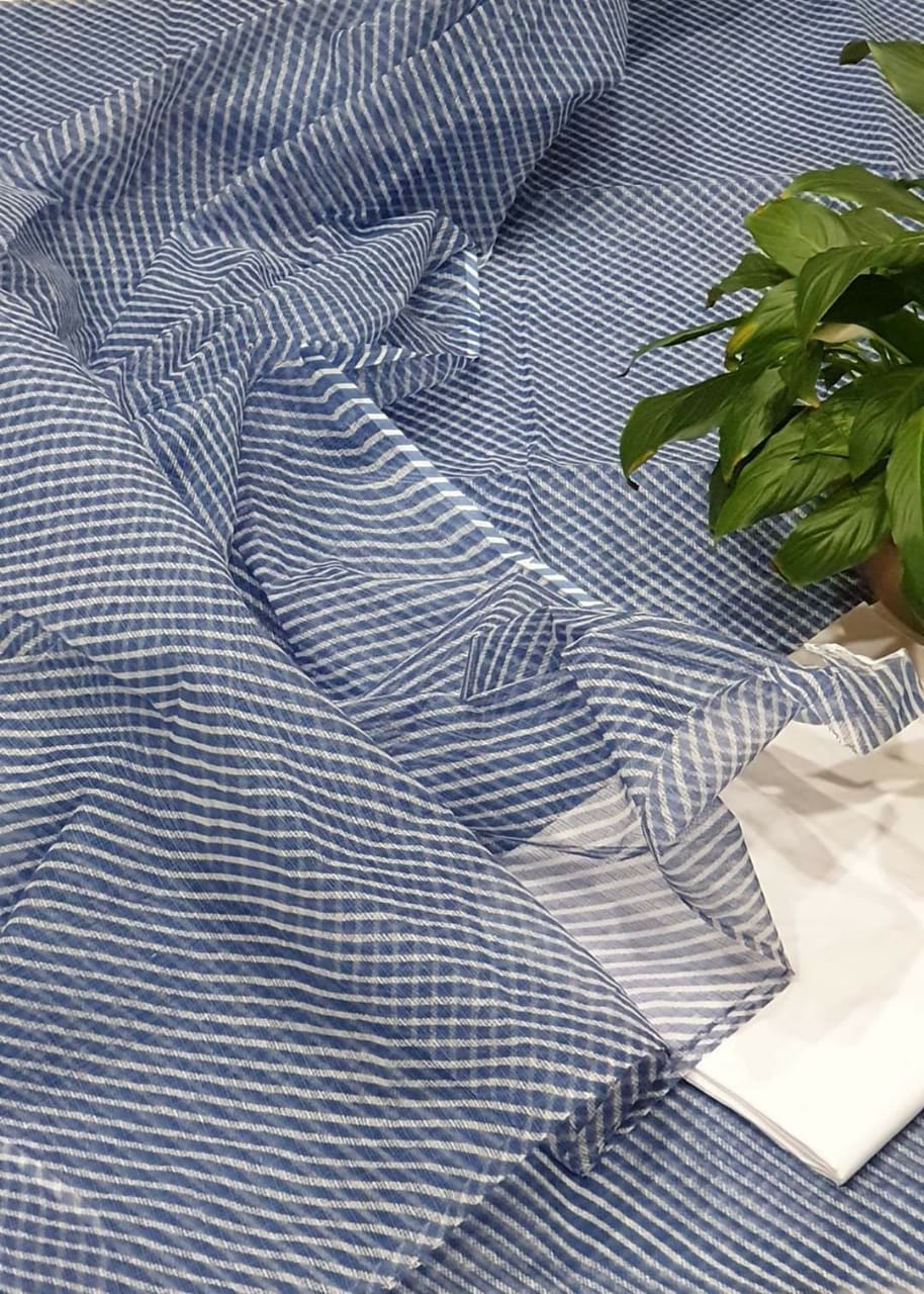 Pure Kota Doria Leheriya Print Unstitched Suit
