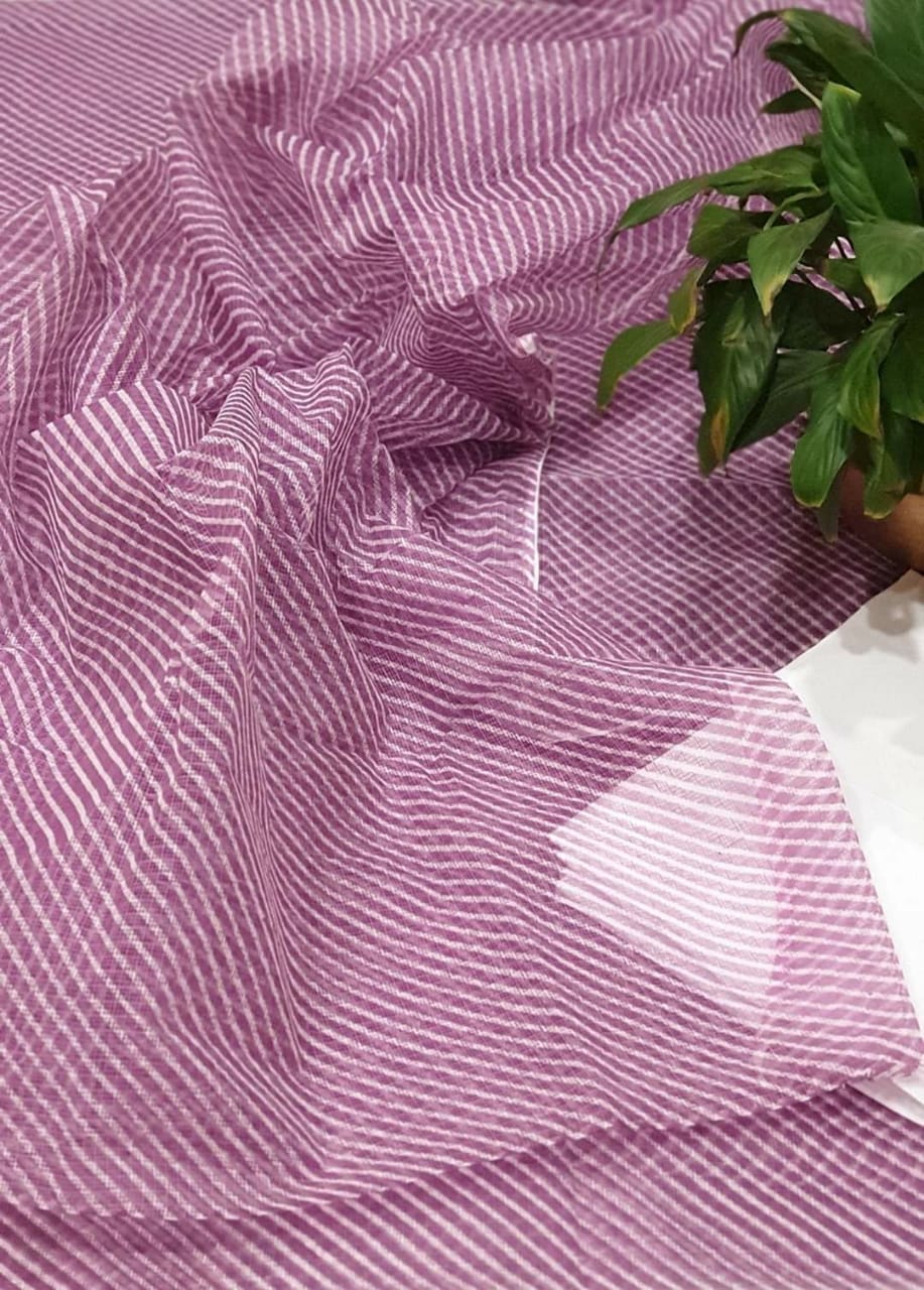 Pure Kota Doria Leheriya Print Unstitched Suit