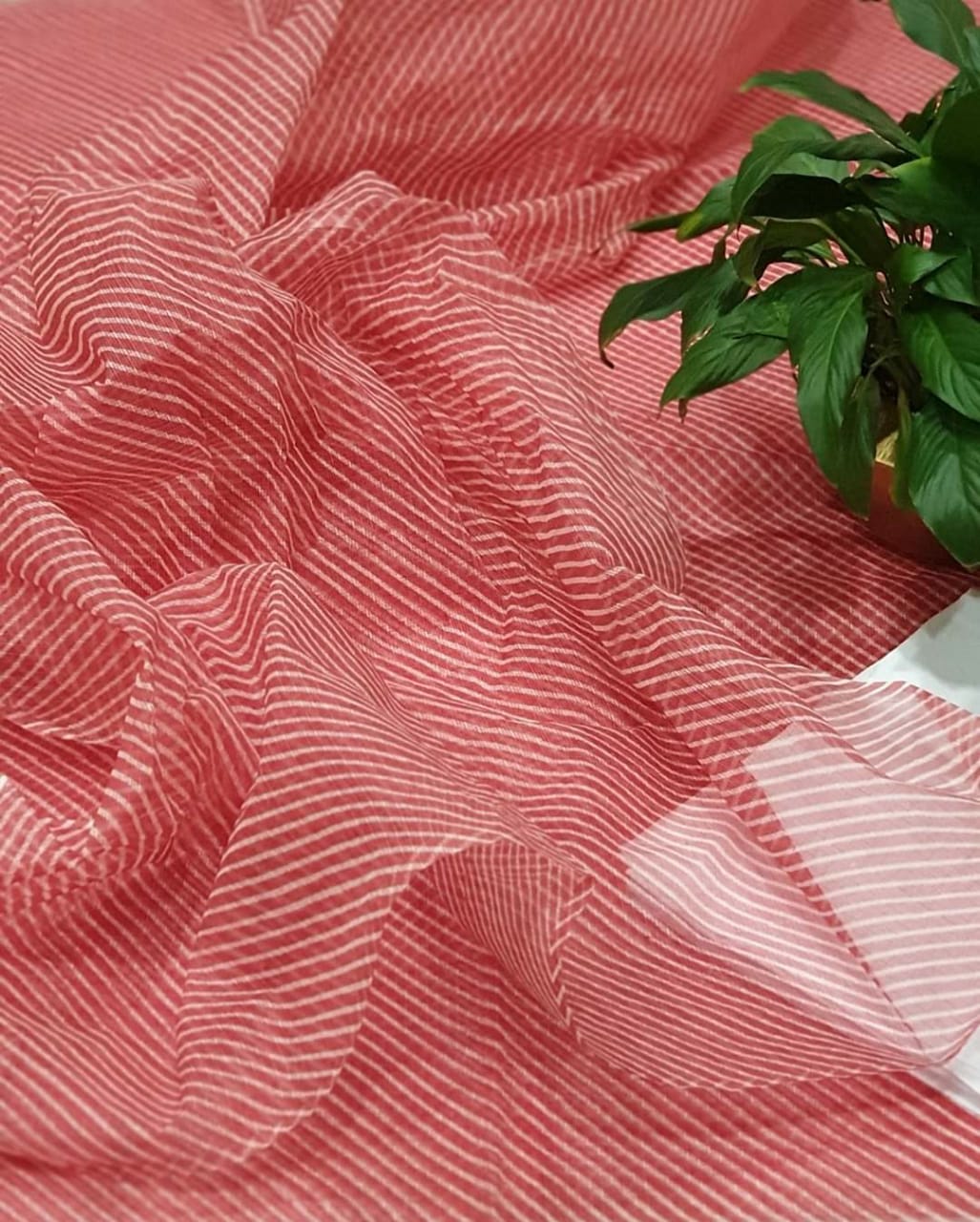Pure Kota Doria Leheriya Print Unstitched Suit