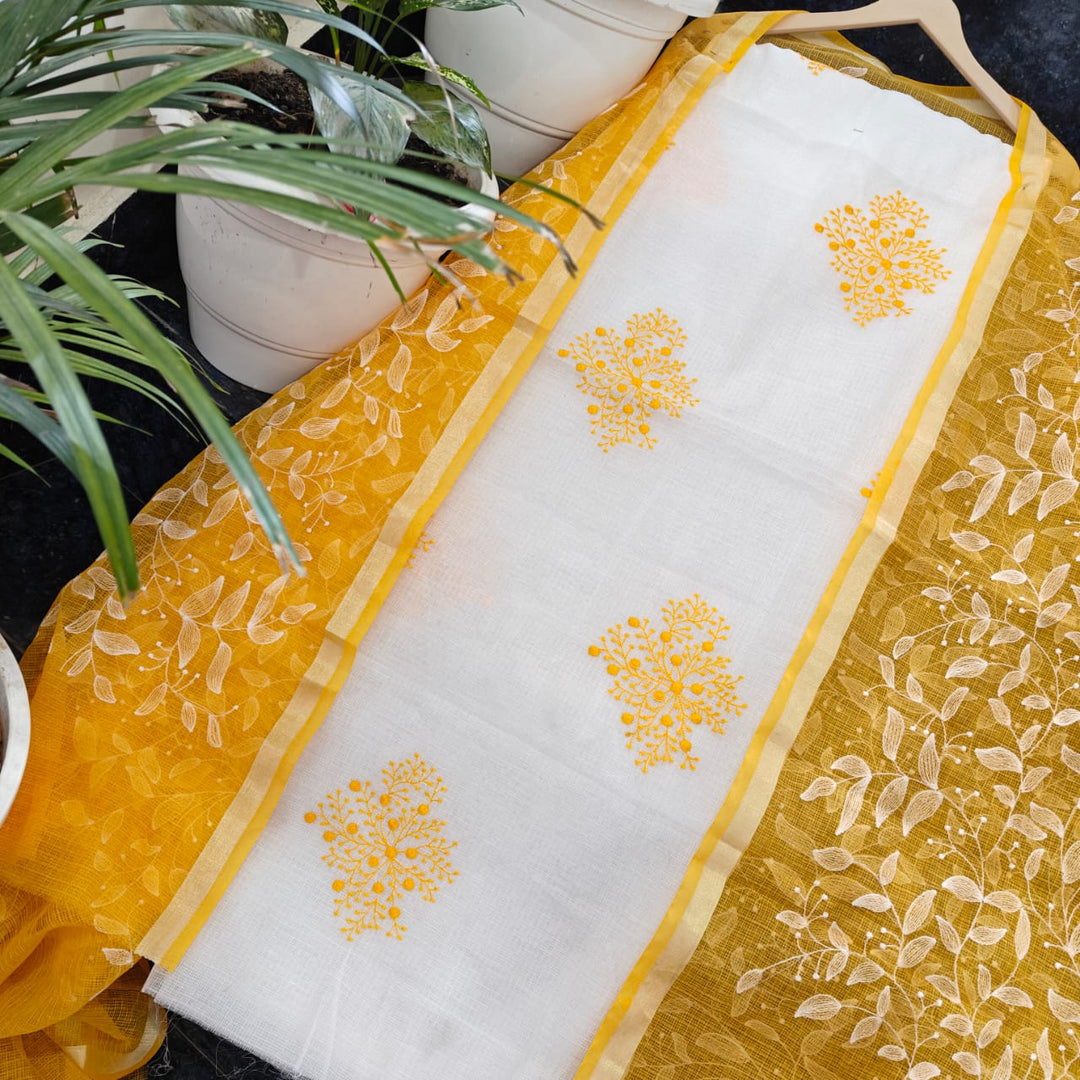 Pure Kota Doriya Embroidery work Unstitched Suit