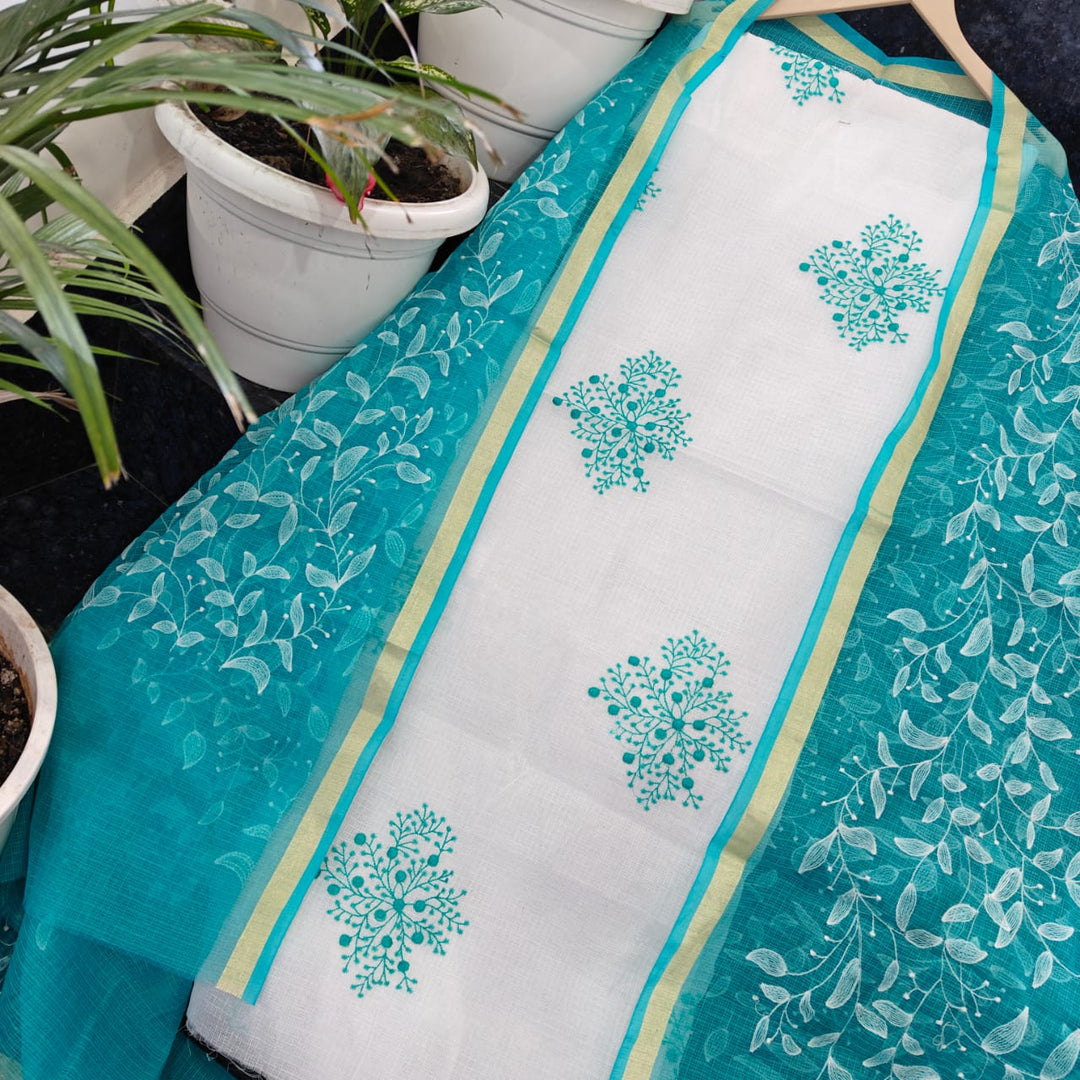 Pure Kota Doriya Embroidery work Unstitched Suit