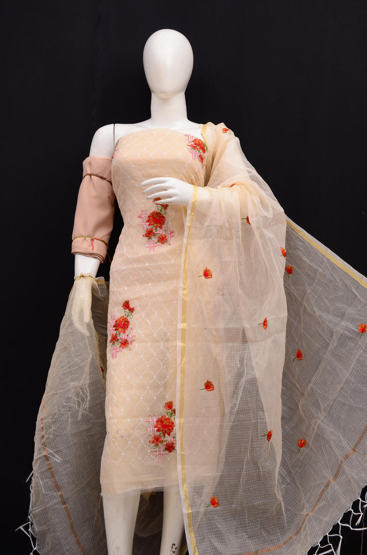 Pure Kota Doriya Embroidery work Unstitched Suit