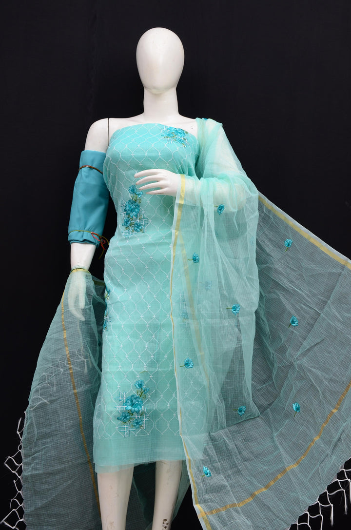 Pure Kota Doriya Embroidery work Unstitched Suit