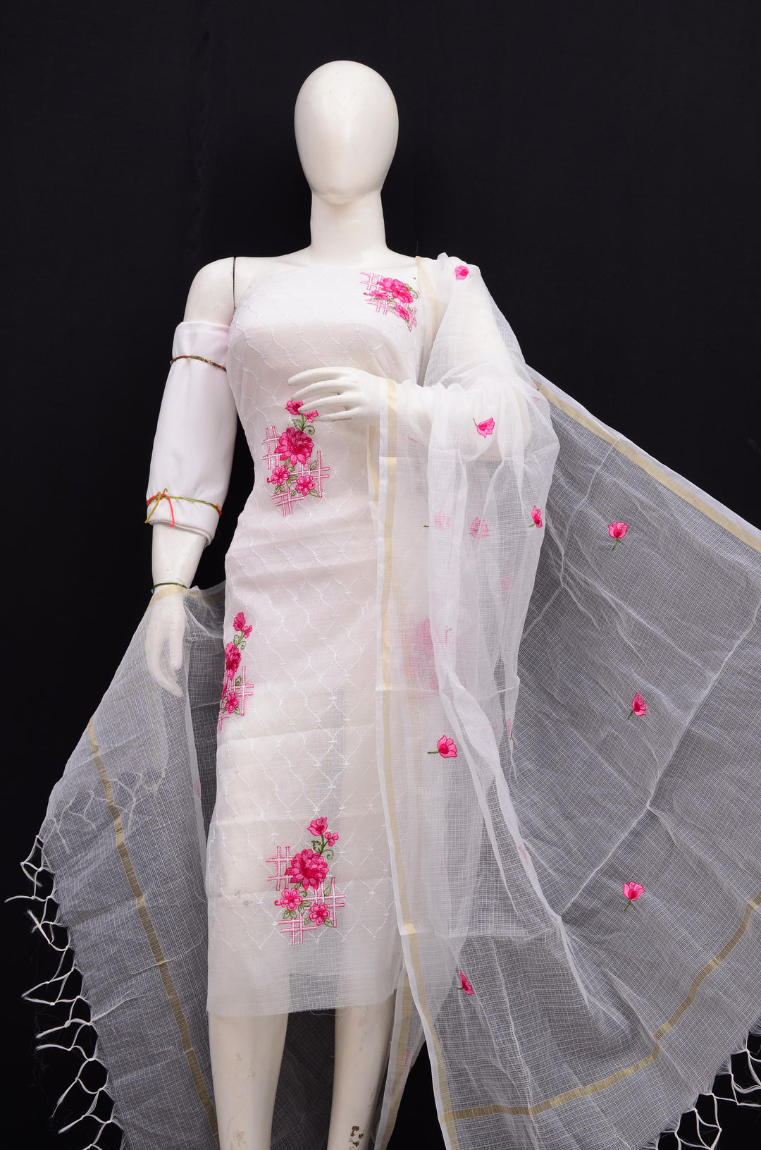 Pure Kota Doriya Embroidery work Unstitched Suit