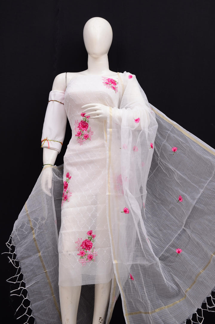 Pure Kota Doriya Embroidery work Unstitched Suit