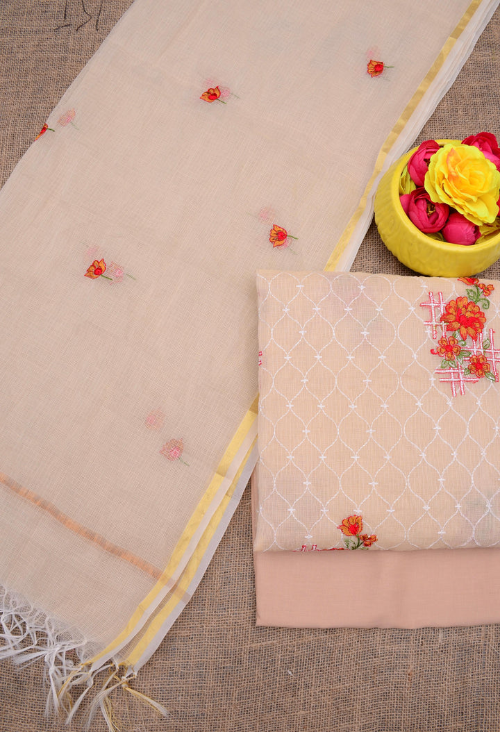 Pure Kota Doriya Embroidery work Unstitched Suit