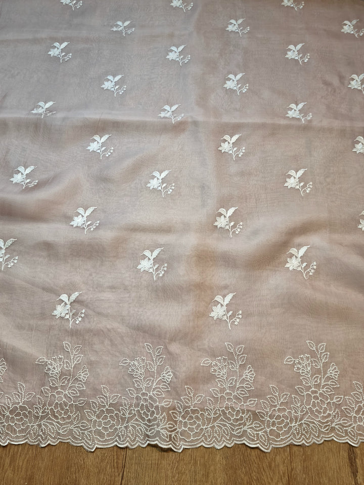 Pure Organza silk Embroidery & Cut work unstitched Suit