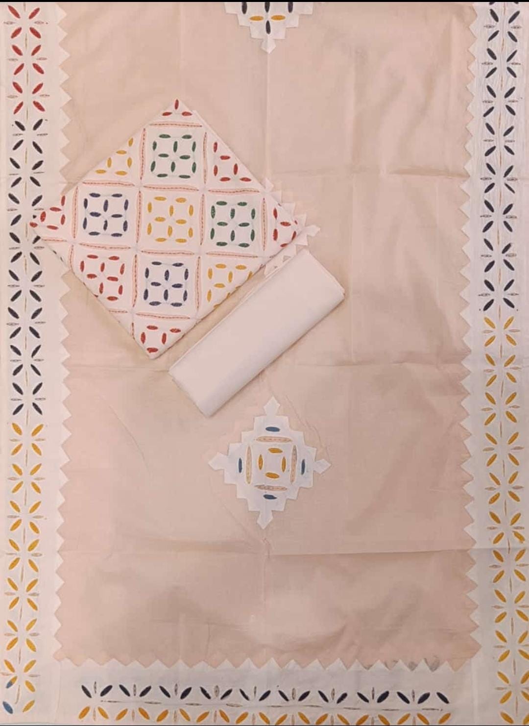 Pure Cotton Applique cutwork suit with Suzani Embroidery Work