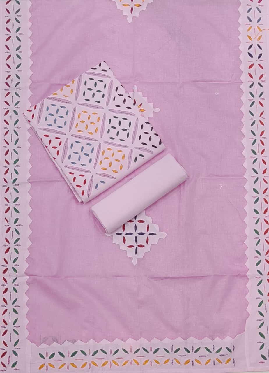 Pure Cotton Applique cutwork suit with Suzani Embroidery Work