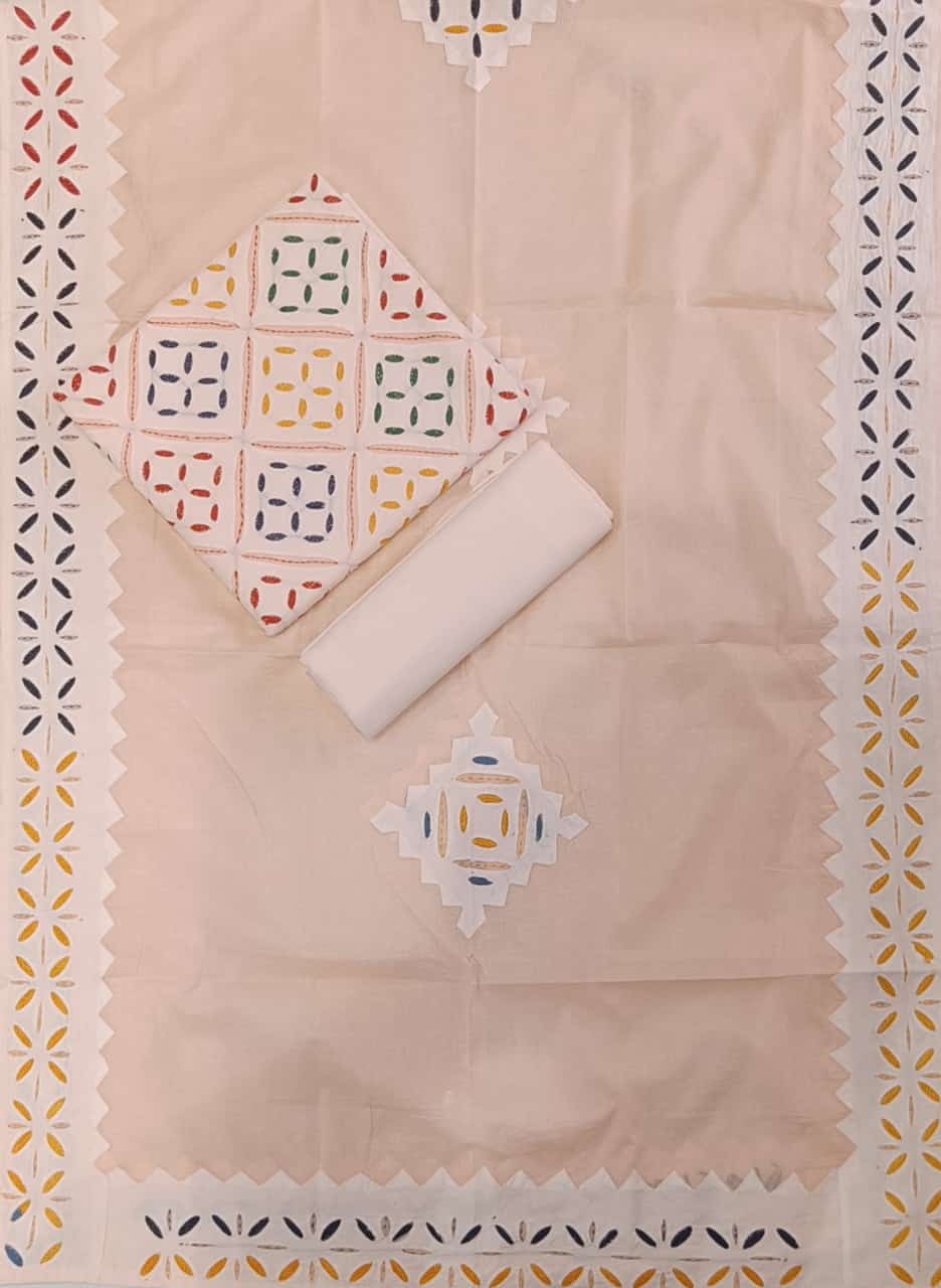 Pure Cotton Applique cutwork suit with Suzani Embroidery Work