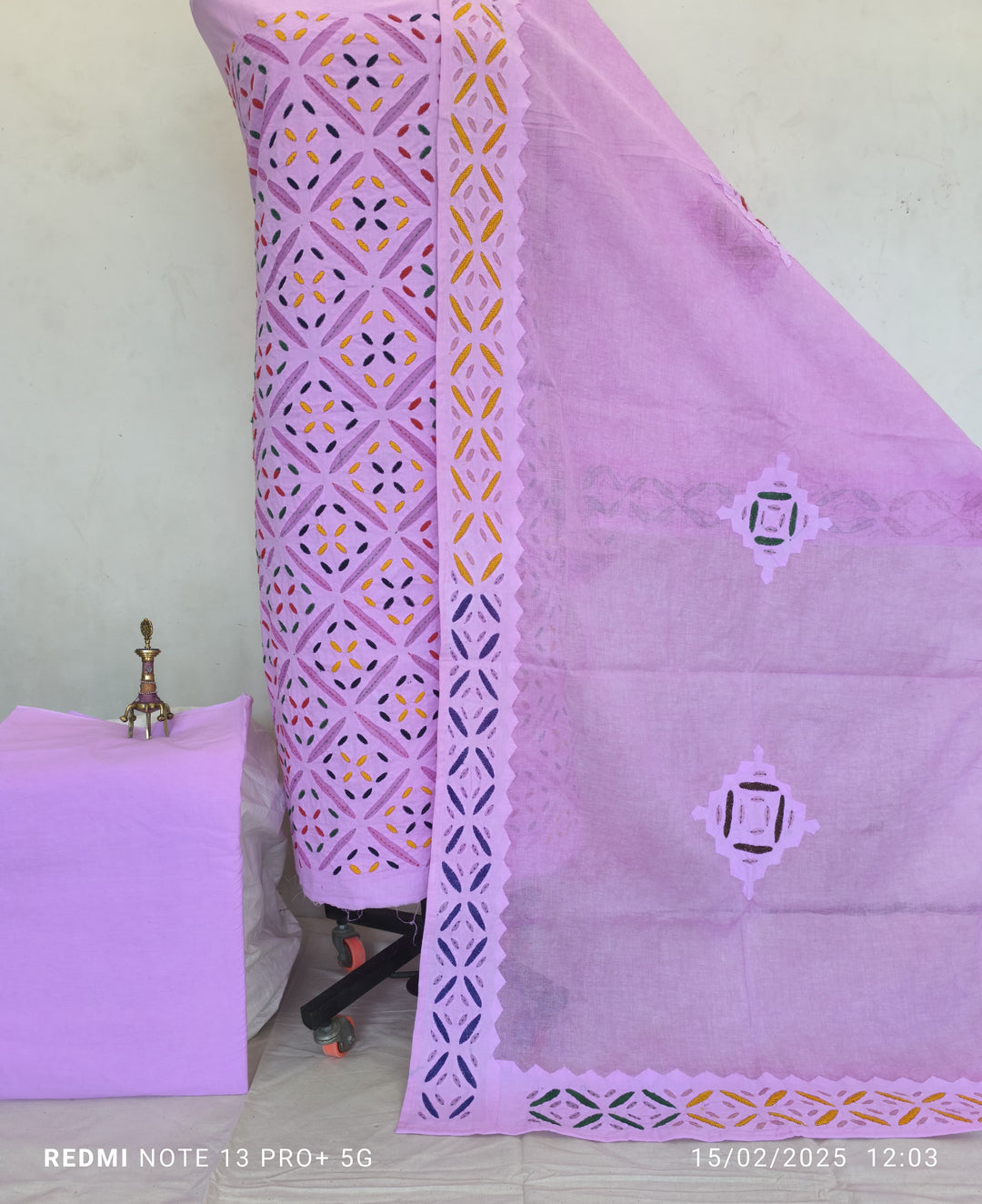 Pure Cotton Applique cutwork suit with Suzani Embroidery Work