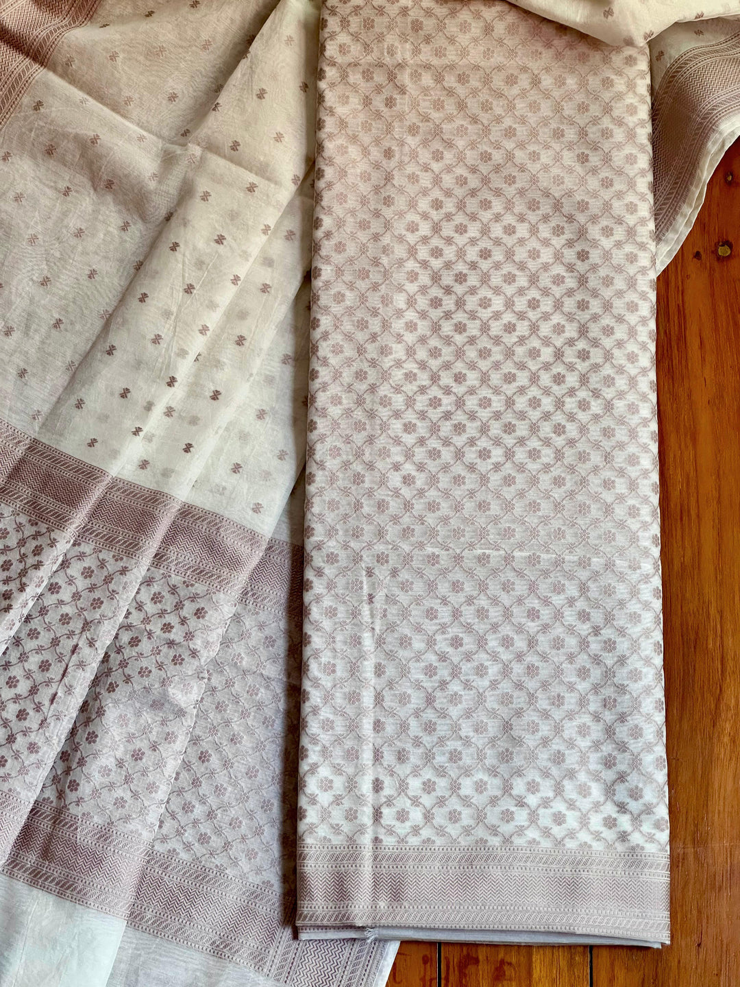 Premium Quality Pure Banarasi Cotton Resham Weaved Unstitched Suit