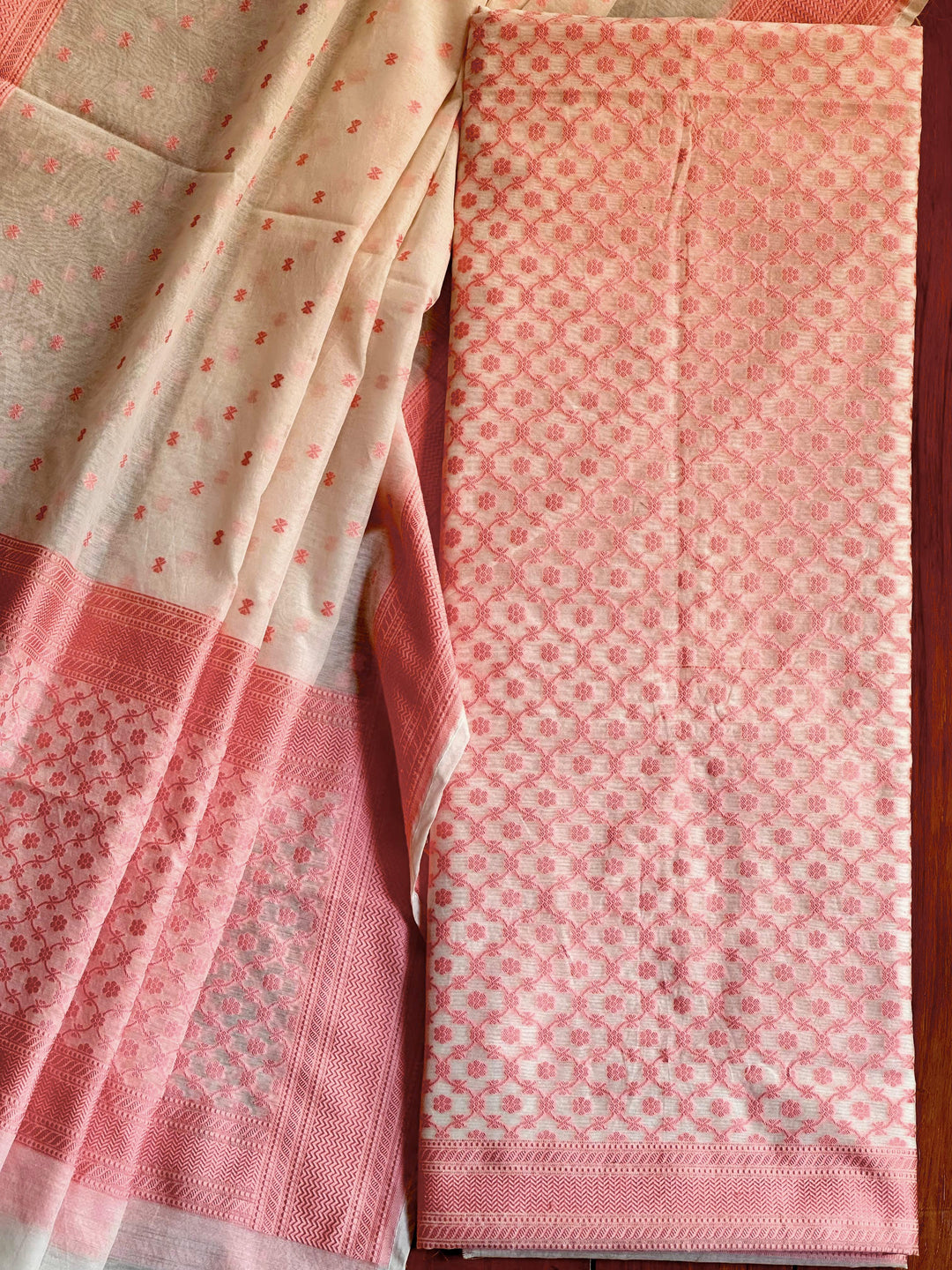 Premium Quality Pure Banarasi Cotton Resham Weaved Unstitched Suit