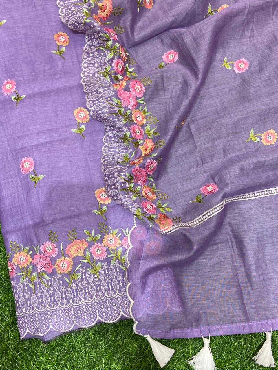 Pure Banarasi Mul Chanderi Silk Unstitched Suit