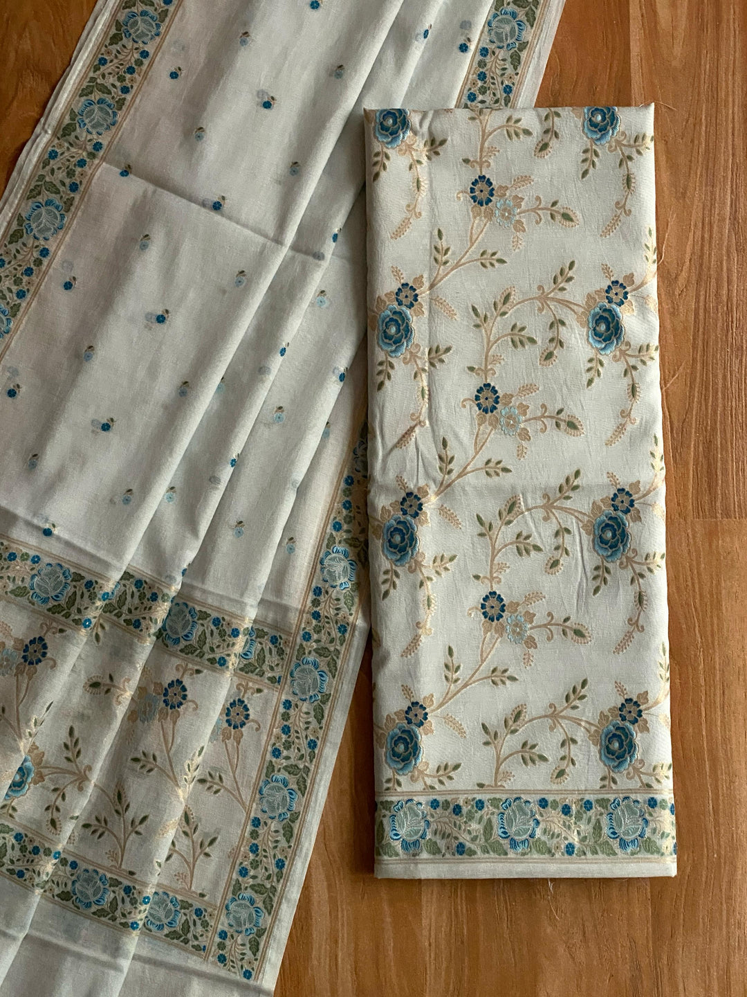 Pure Banarasi Mul Chanderi Tilfi Weaved Unstitched Suit