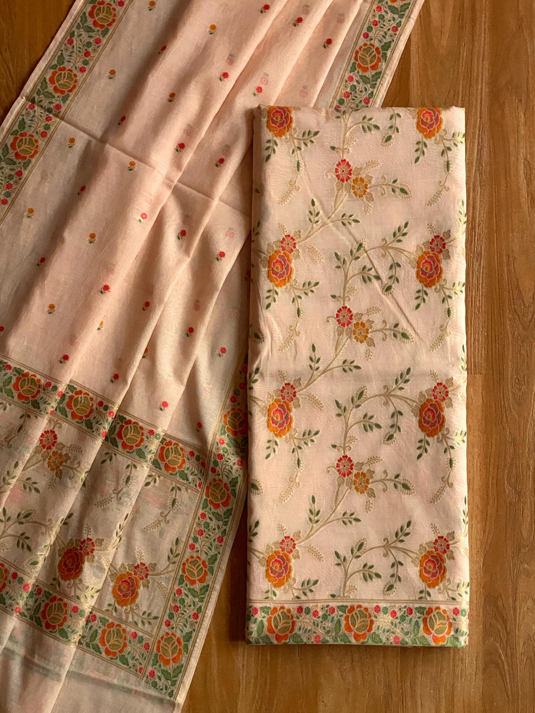Pure Banarasi Mul Chanderi Tilfi Weaved Unstitched Suit