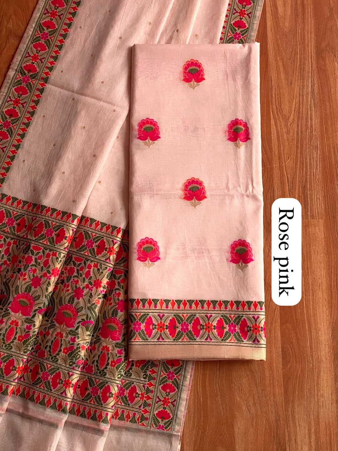 Pure Banarasi Mul Chanderi Tilfi Weaved Unstitched Suit
