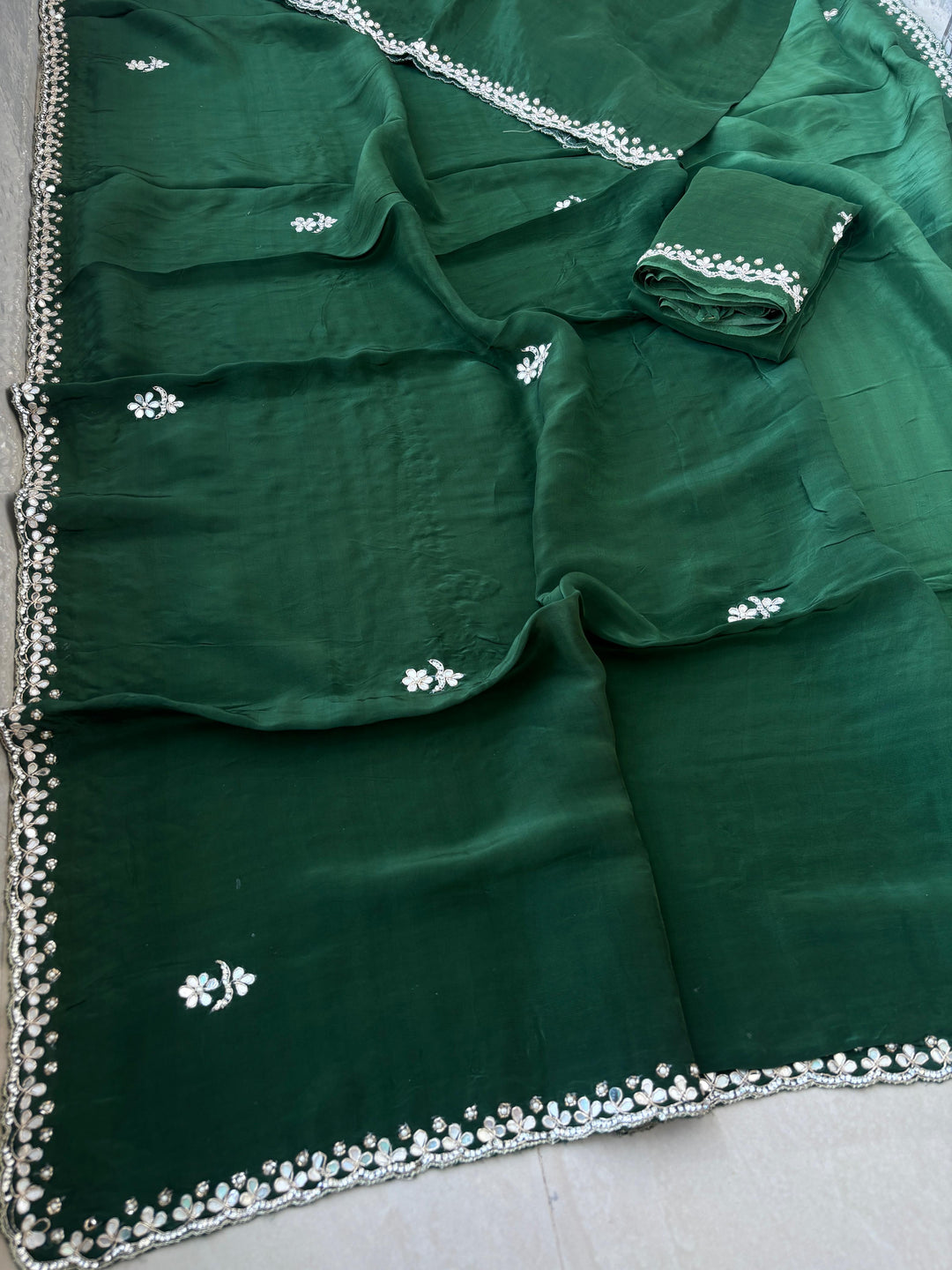 Beautiful H.O Silk Saree with Bengali Pattern Hand Work