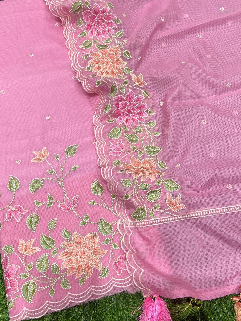 Pure Banarasi Kota Silk Multi-Embroidery Unstitched Suit