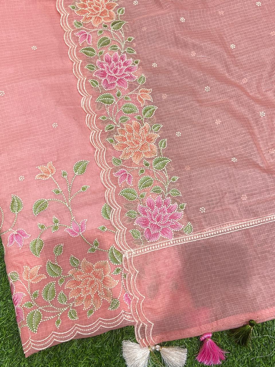 Pure Banarasi Kota Silk Multi-Embroidery Unstitched Suit