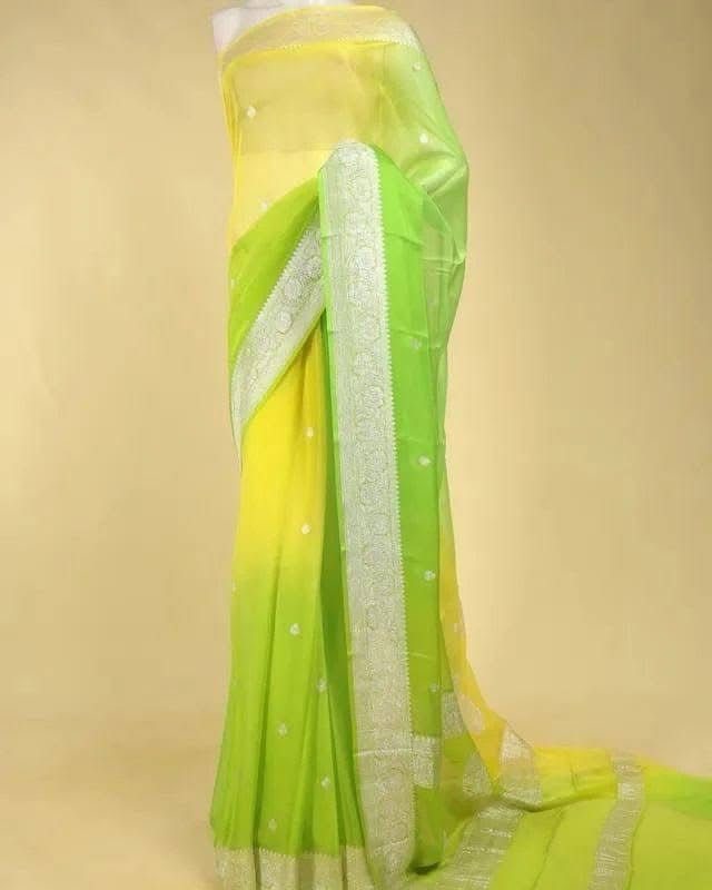 Pure Khaddi Chiffon Georgette Saree (6.2 meter)