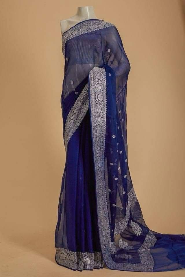 Pure Khaddi Chiffon Georgette Saree (6.2 meter)