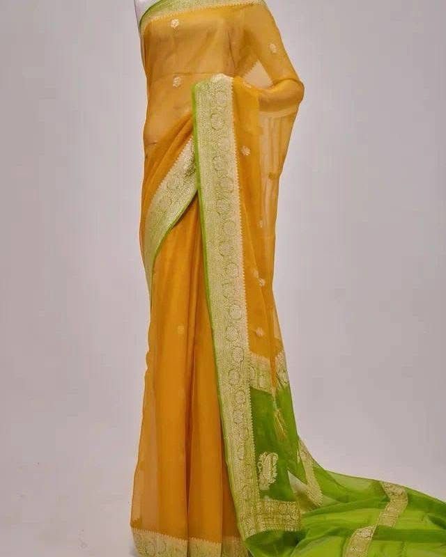 Pure Khaddi Chiffon Georgette Saree (6.2 meter)