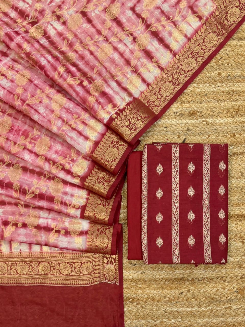 Banarasi Chanderi Silk 3 Pc Unstitched Suit