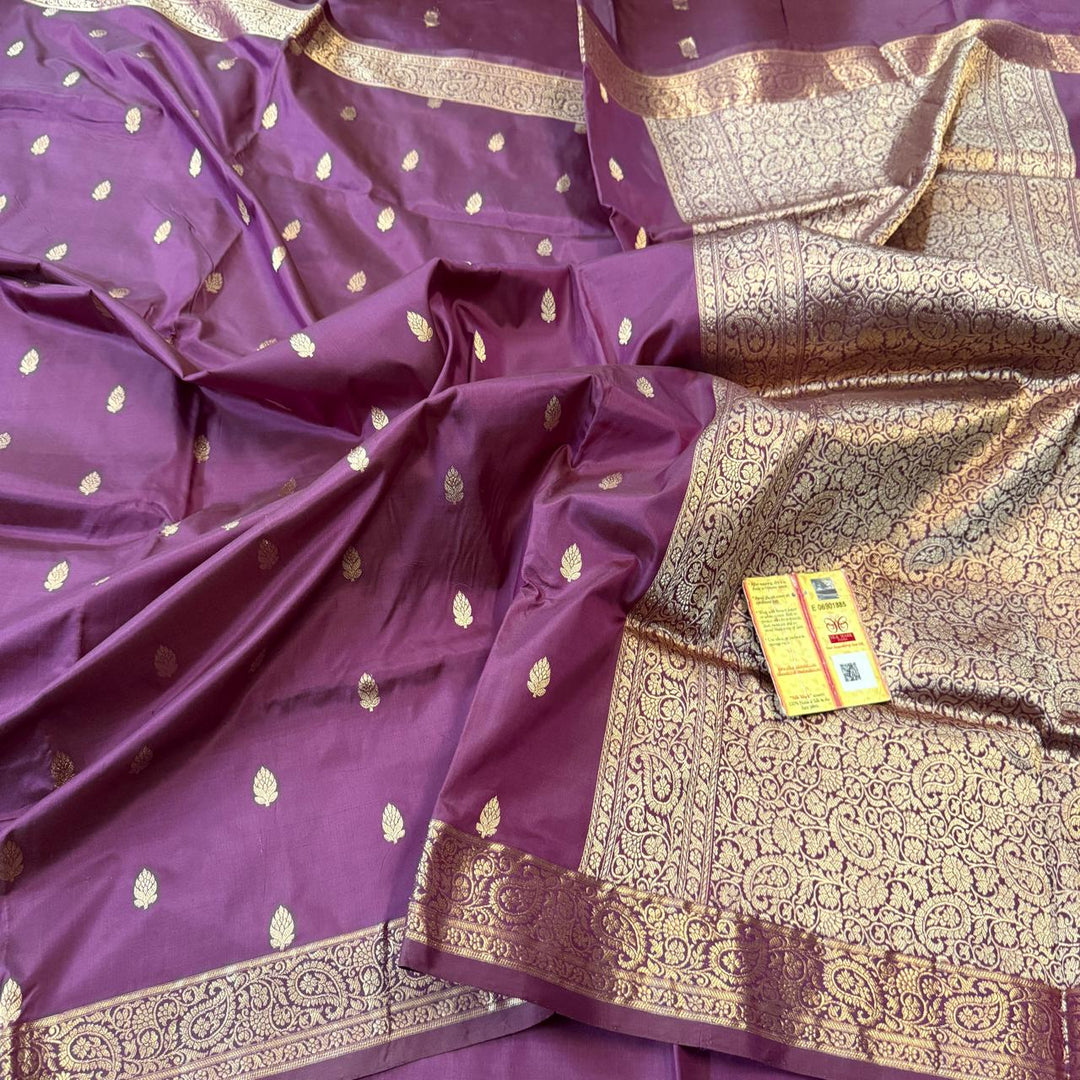 Pure Banarasi Katan Silk Saree With Zari Work
