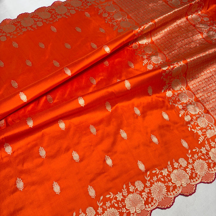 Handcrafted Handloom Weaved Pure Katan Silk Saree With Kadwa Work LIMITED EDITION