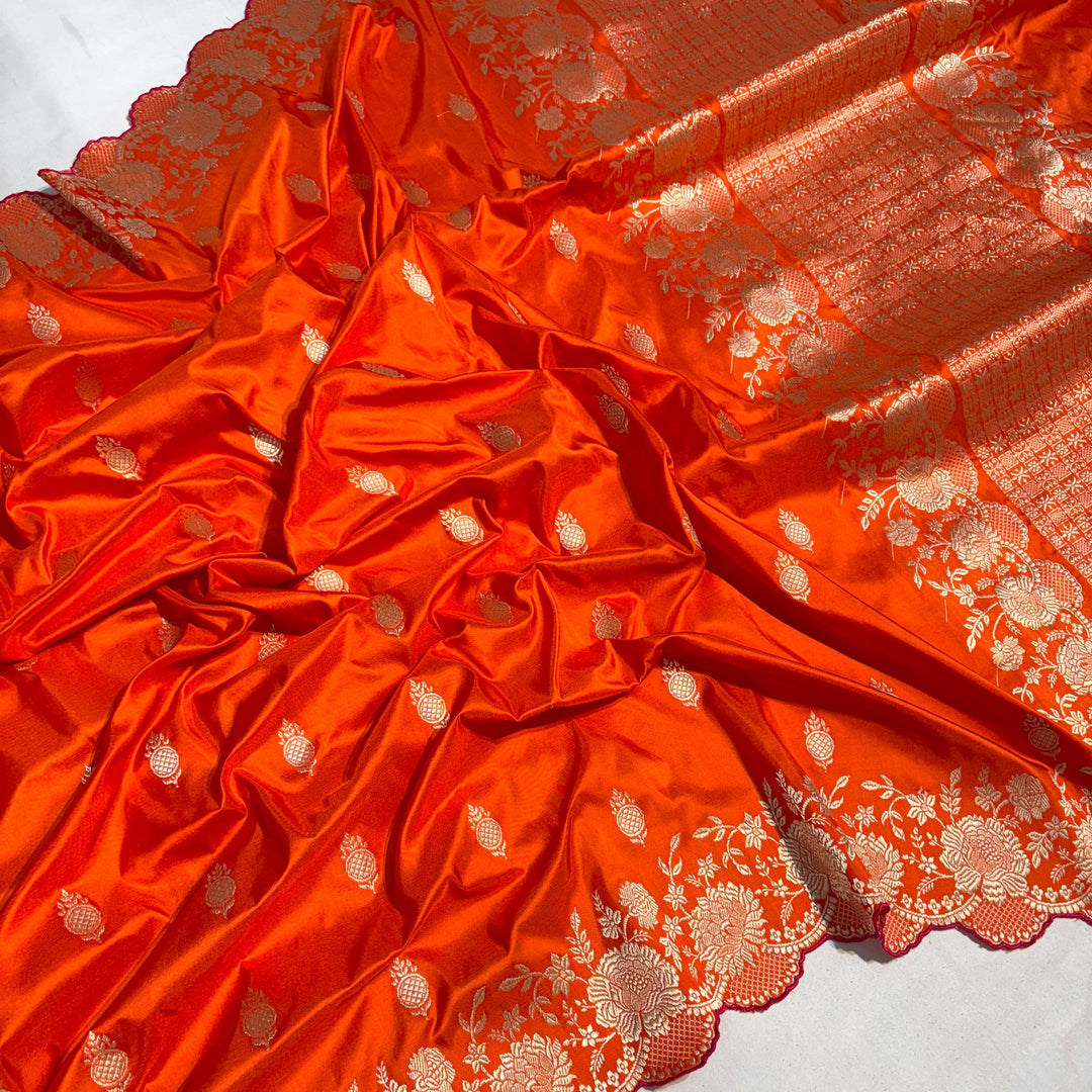 Handcrafted Handloom Weaved Pure Katan Silk Saree With Kadwa Work LIMITED EDITION