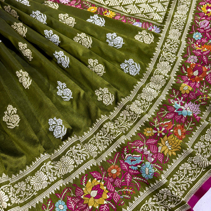 Handcrafted Handloom Weaved Pure Katan Silk Saree With Kadwa Work LIMITED EDITION