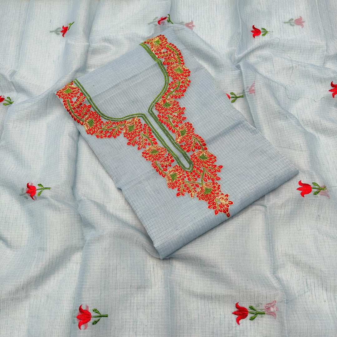 Kota Doriya Embroidery work 3-pc Unstitched Suit