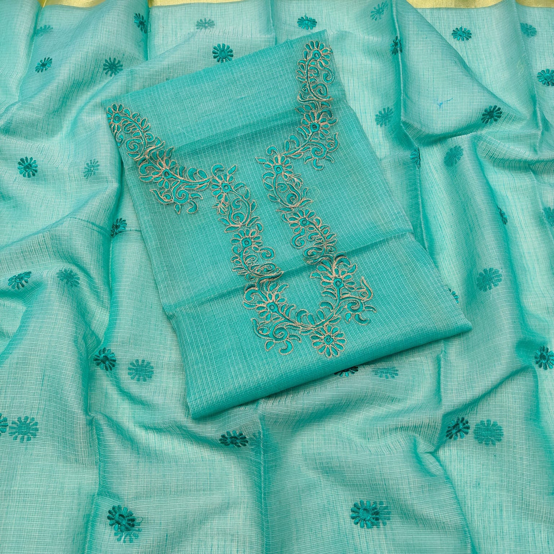 Kota Doriya Embroidery work 3-pc Unstitched Suit